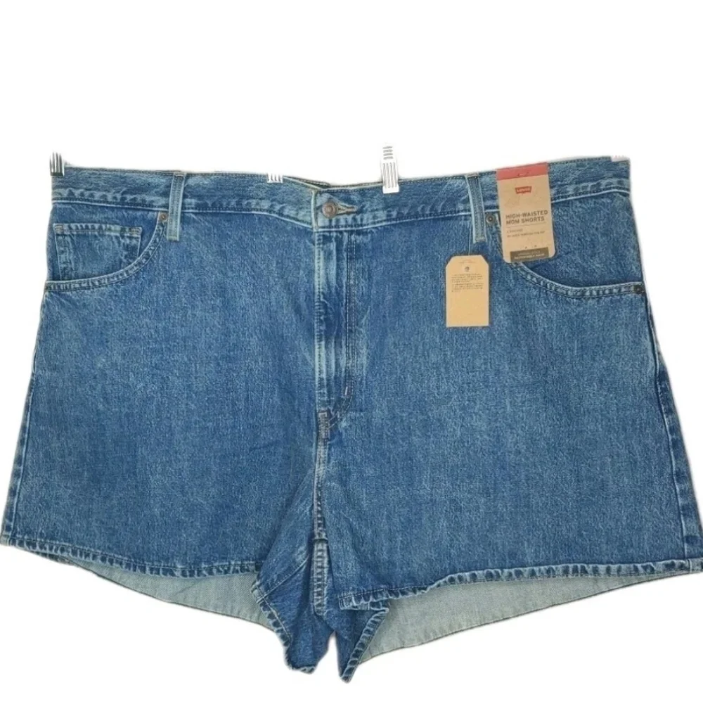 Levi's Mom Jean Shorts Blue Denim High Waisted Relaxed Fit Plus Sz 26W 48/4